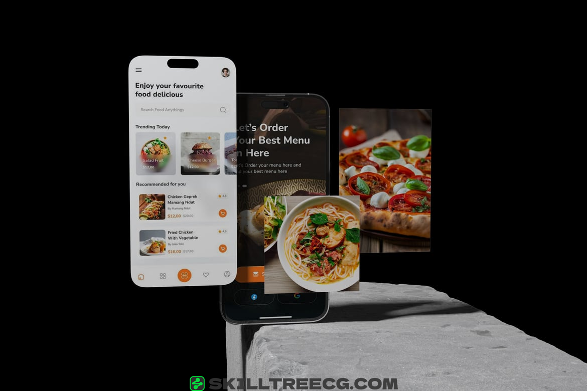 Realistic Screen Phone Device Mockup（585946）-技能树